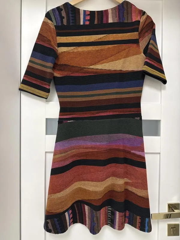 Rochie casual Desigual EU 38 | Multicolor, Midi, Mânecă scurtă, Dungi, Raion - Image 6