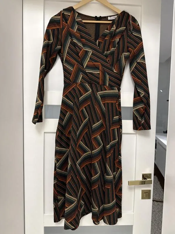 Rochie casual Roxelan EU 36 | Multicolor, Midi, Mânecă lungă - Image 2