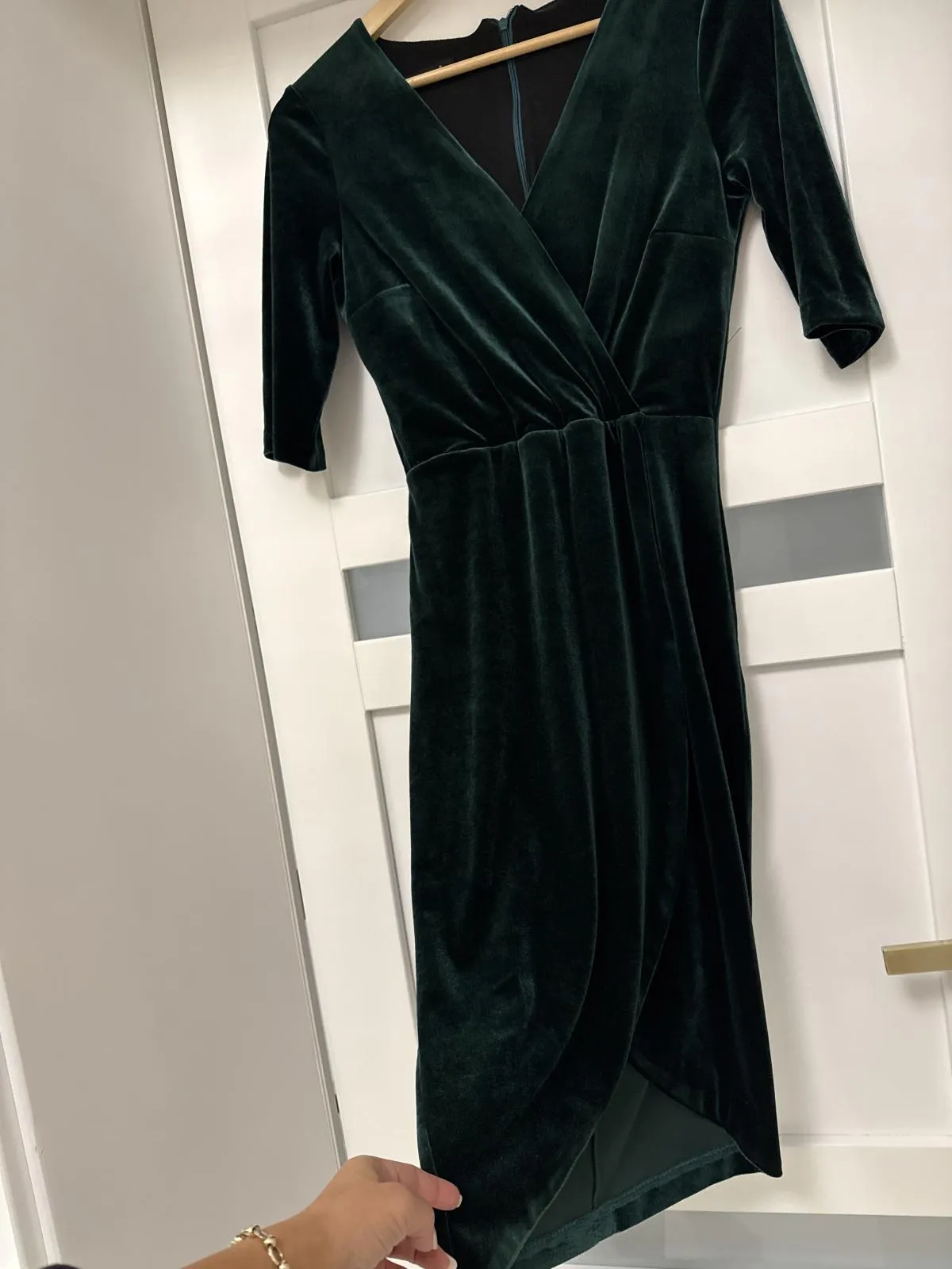 Rochie casual Fofy EU 36 | Verde, Midi, Mânecă scurtă, Design petrecut, Raion