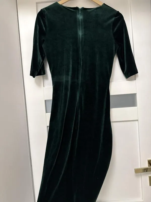 Rochie casual Fofy EU 36 | Verde, Midi, Mânecă scurtă, Design petrecut, Raion - Image 3