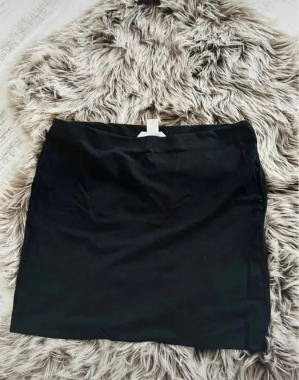 Fustă dreaptă H&M EU 38 | Negru, Mini, Talie înaltă, Dreaptă (Straight) fit, Monocrom, Bumbac - Image 2