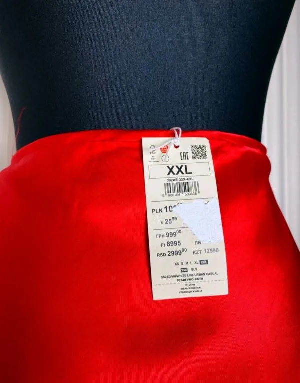 Fustă Reserved XXL | Roșu, Maxi, Vâscoză - Image 6