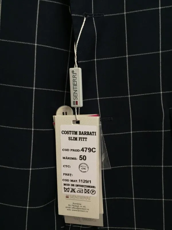 Costum Sentierri EU 50 | Bleumarin, Carouri, Lână - Image 6
