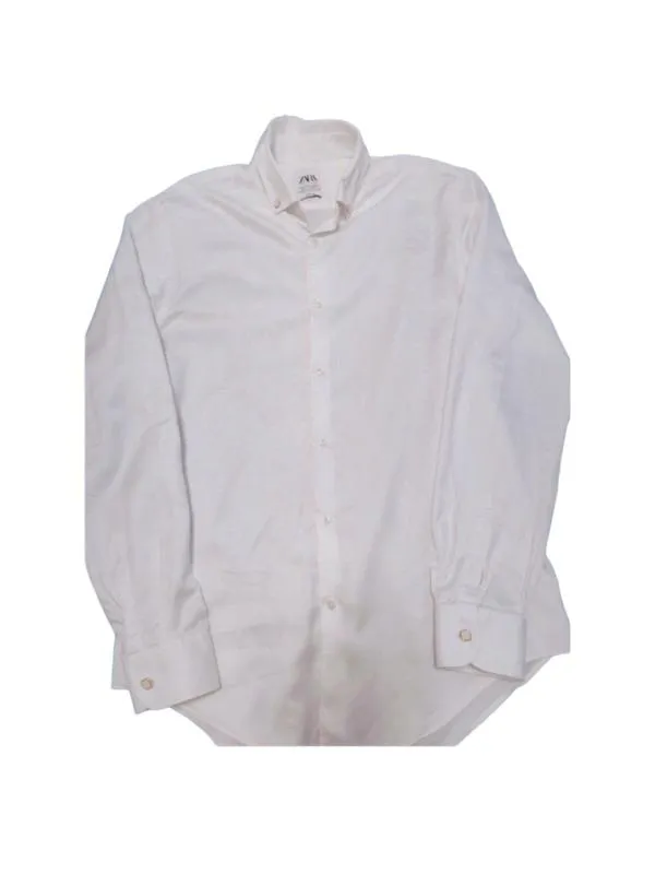 Cămașă Zara M | Alb, Mânecă lungă, Bumbac