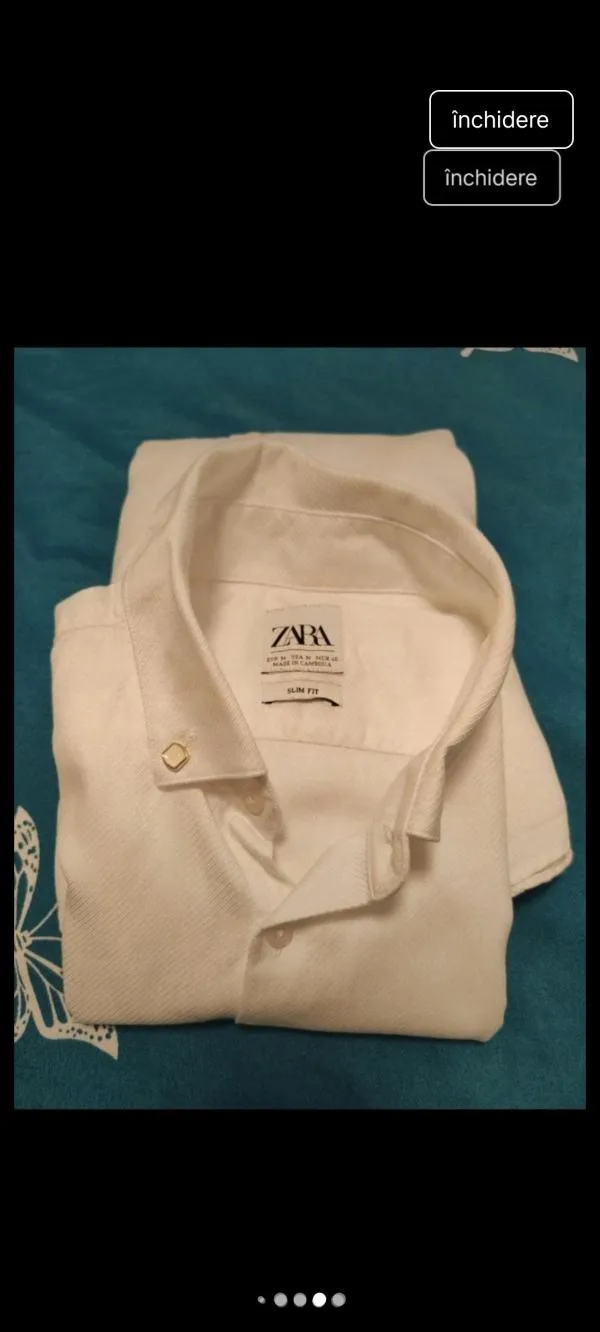 Cămașă Zara M | Alb, Mânecă lungă, Bumbac - Image 2
