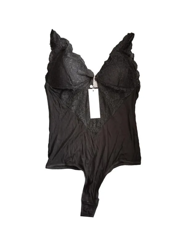 Body Pieces L | Negru, Normal, Bretele subțiri, Dantelă