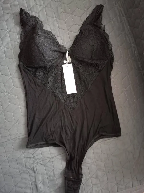 Body Pieces L | Negru, Normal, Bretele subțiri, Dantelă - Image 2