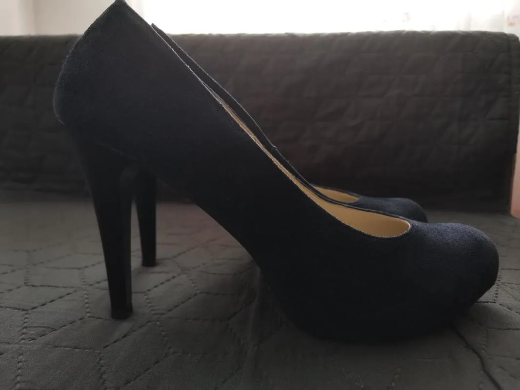 Pantofi cu toc înalt Leonardo EU 39 | Bleumarin, Piele întoarsă Suede - Image 2