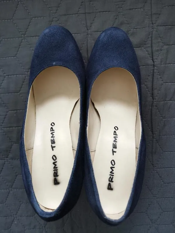 Pantofi cu toc înalt Leonardo EU 39 | Bleumarin, Piele întoarsă Suede - Image 6