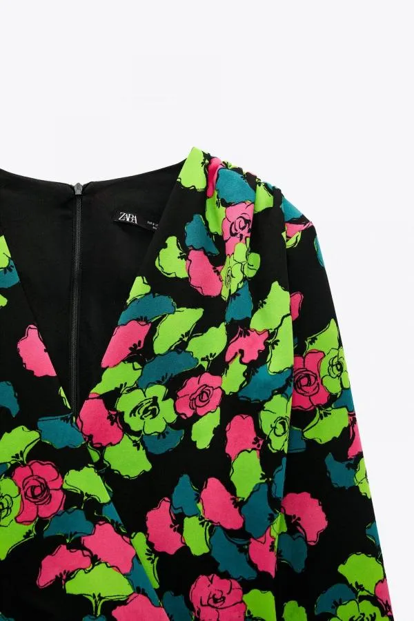 Body Zara M | Multicolor, Normal, Mânecă lungă, Floral & Tropical - Image 10