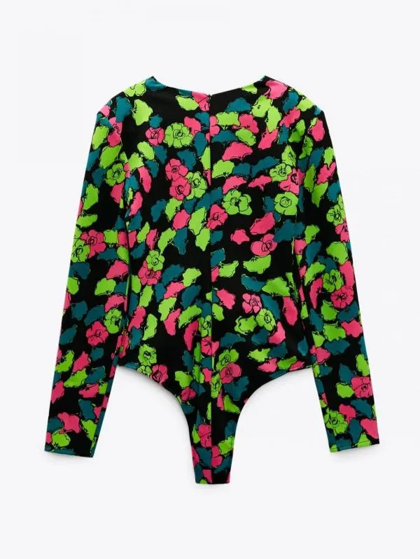 Body Zara M | Multicolor, Normal, Mânecă lungă, Floral & Tropical - Image 2