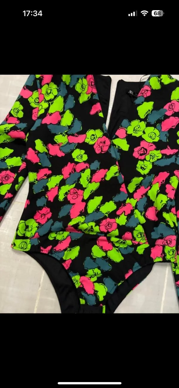 Body Zara M | Multicolor, Normal, Mânecă lungă, Floral & Tropical - Image 9
