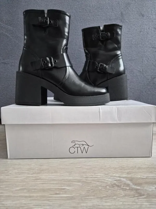 Ghete Catwalk EU 37 | Negru, Piele ecologică - Image 2