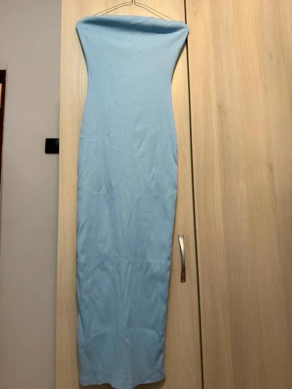 Rochie de seară New Yorker EU 38 | Bleu, Maxi, Cu umerii goi - Image 2