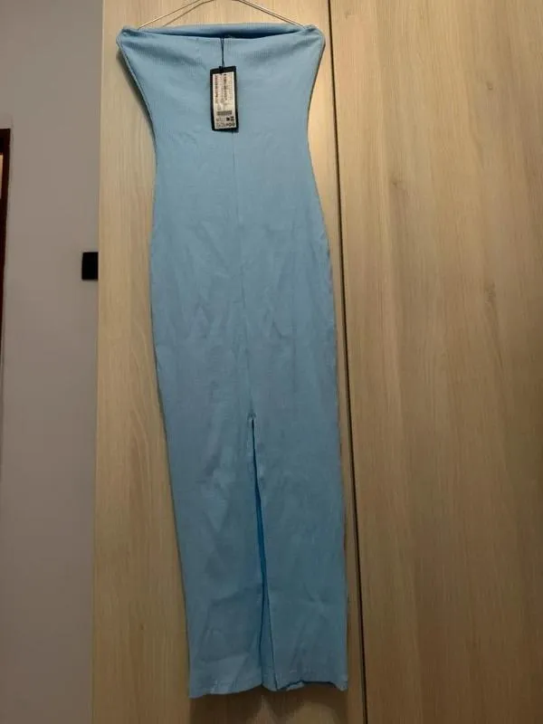 Rochie de seară New Yorker EU 38 | Bleu, Maxi, Cu umerii goi - Image 3