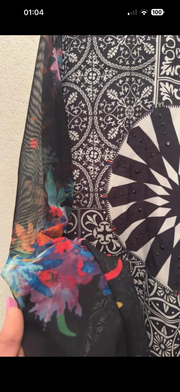 Bluză Desigual EU 36 | Multicolor, Normal, Mânecă lungă, Abstract & Color Block, Design asimetric - Image 2