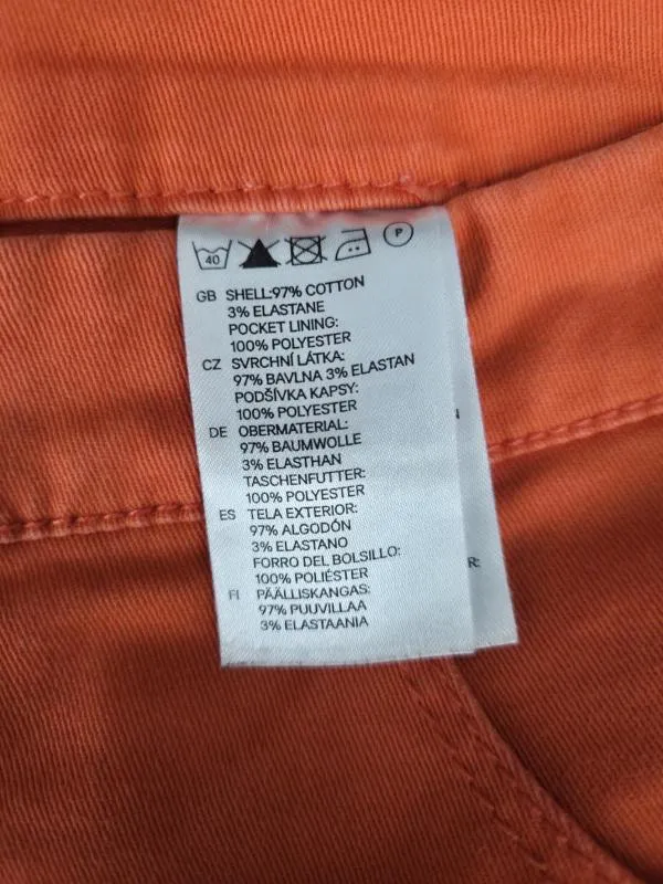 Blugi H&M EU 38 | Corai, Scurți, Talie medie, Bumbac - Image 5