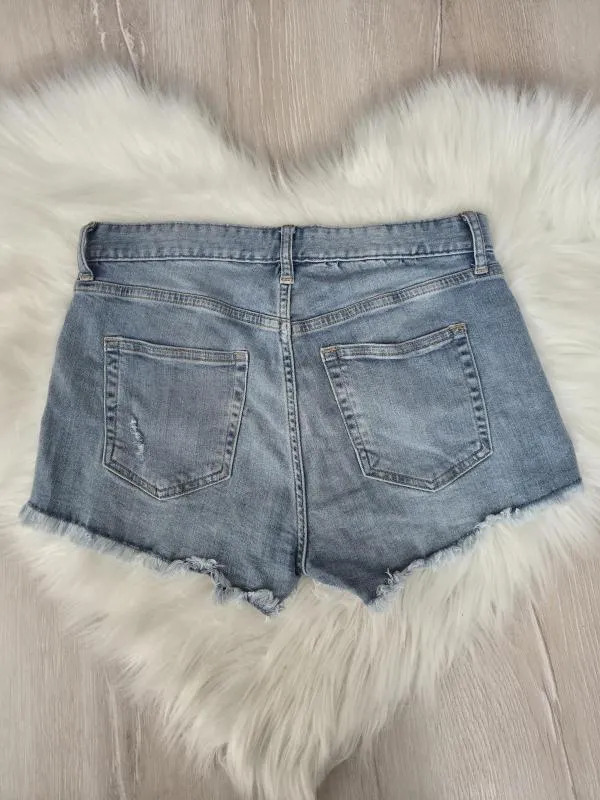Blugi H&M EU 38 | Albastru, Scurți, Talie medie, Bumbac - Image 3