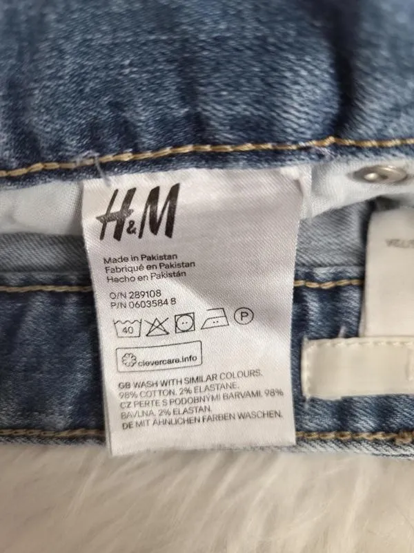 Blugi H&M EU 38 | Albastru, Scurți, Talie medie, Bumbac - Image 5