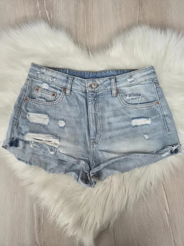 Blugi H&M EU 38 | Bleu, Scurți, Talie înaltă, Bumbac - Image 2