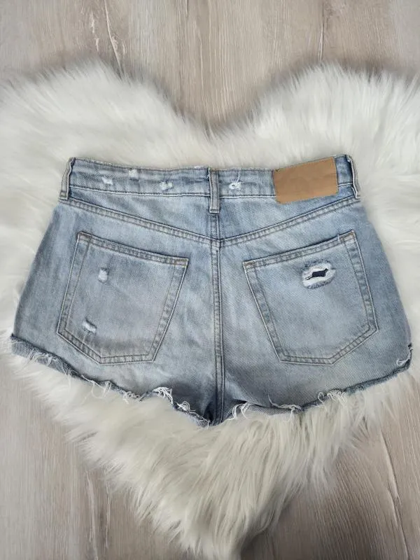 Blugi H&M EU 38 | Bleu, Scurți, Talie înaltă, Bumbac - Image 3