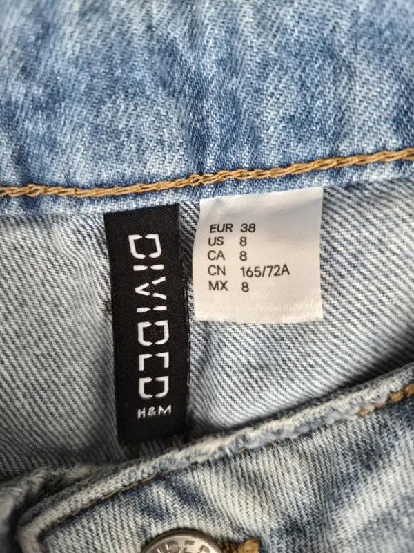 Blugi H&M EU 38 | Bleu, Scurți, Talie înaltă, Bumbac - Image 4
