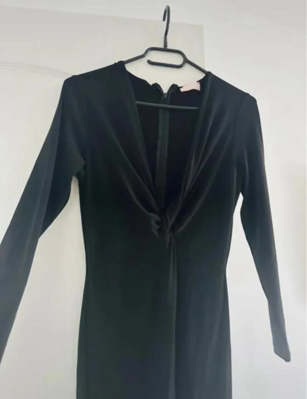 Rochie de seară Bogas M | Negru, Maxi, Mânecă lungă - Image 3