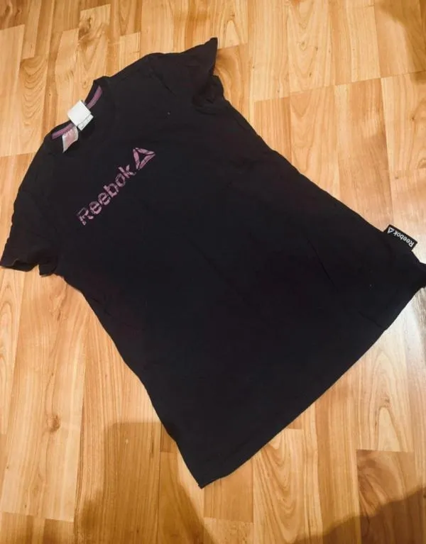 Tricou Reebok L | Negru, Normal, Mânecă scurtă, Logo, Bumbac - Image 2