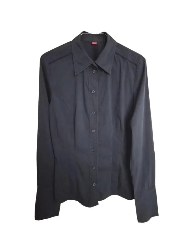 Cămașă s.Oliver EU 38 | Bleumarin, Normal, Mânecă lungă, Bumbac