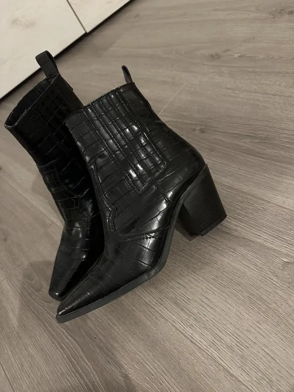 Ghete Stradivarius EU 38 | Negru, Animal print - Image 2