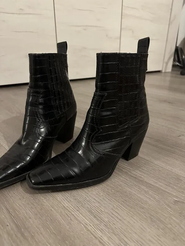 Ghete Stradivarius EU 38 | Negru, Animal print - Image 3