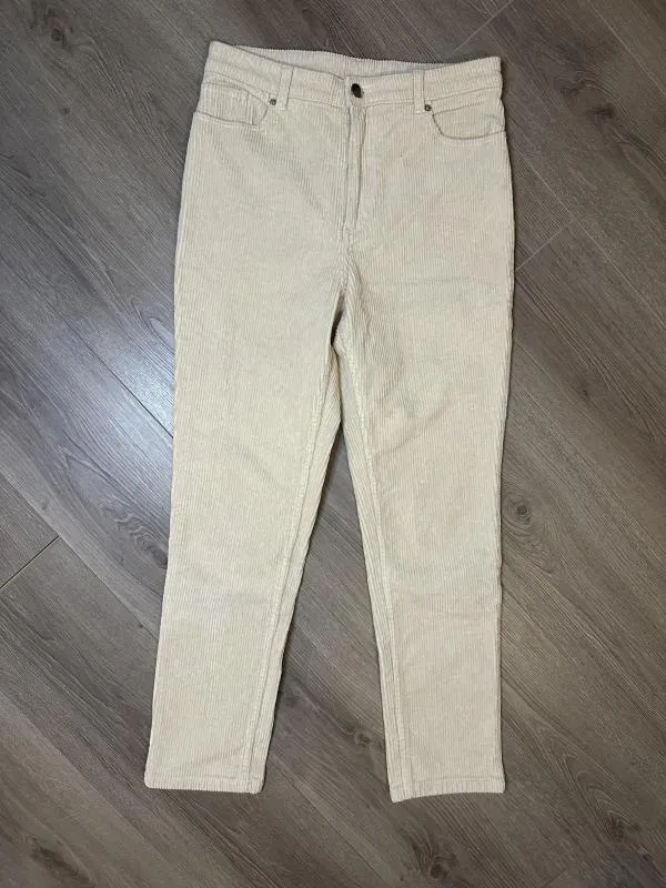Pantaloni Monki EU 38 | Bej, Lungi, Talie înaltă, Reiat - Image 2