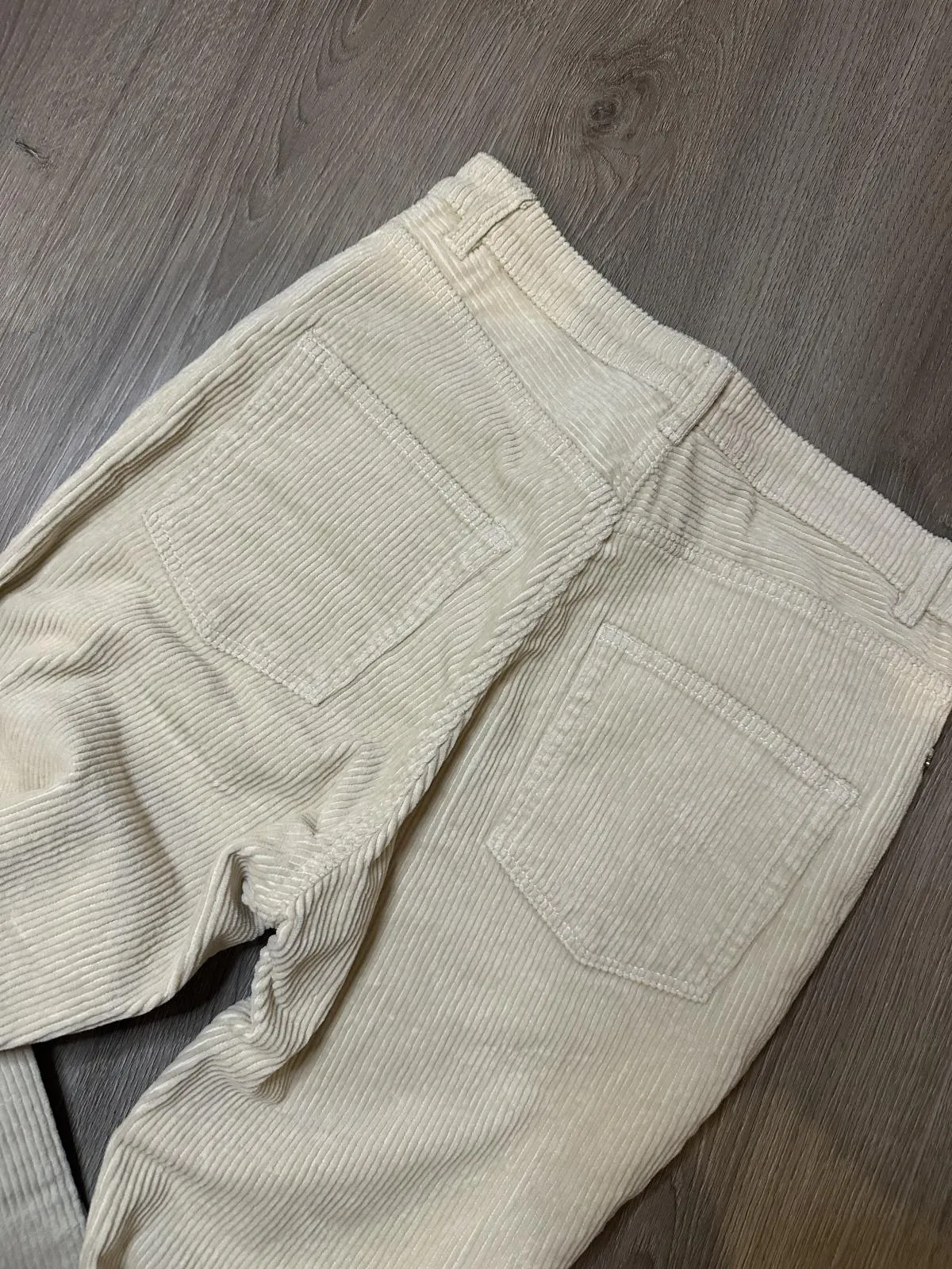 Pantaloni Monki EU 38 | Bej, Lungi, Talie înaltă, Reiat - Image 4
