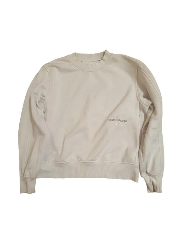 Bluză sport Calvin Klein M | Alb, Logo, Bumbac