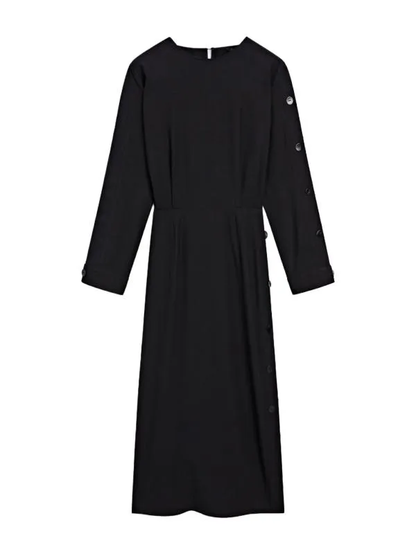 Rochie office Massimo Dutti EU 40 | Negru, Maxi, Mânecă lungă, Vâscoză