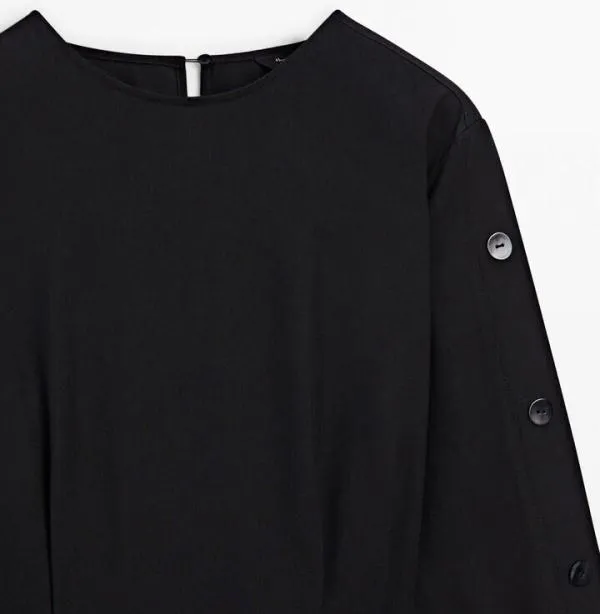 Rochie office Massimo Dutti EU 40 | Negru, Maxi, Mânecă lungă, Vâscoză - Image 2