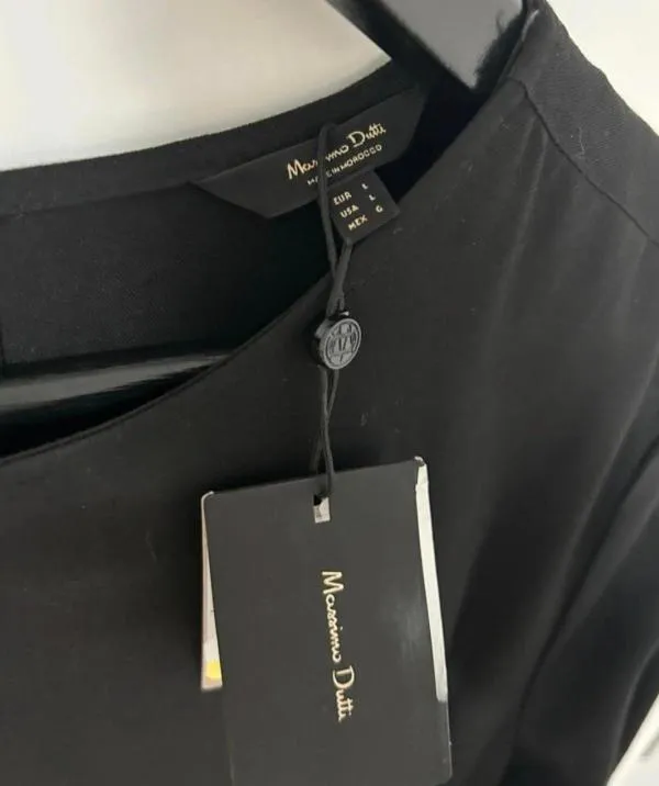 Rochie office Massimo Dutti EU 40 | Negru, Maxi, Mânecă lungă, Vâscoză - Image 8
