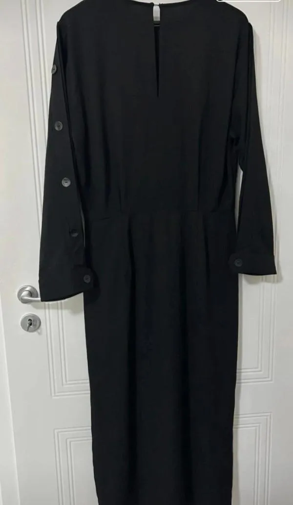 Rochie office Massimo Dutti EU 40 | Negru, Maxi, Mânecă lungă, Vâscoză - Image 7