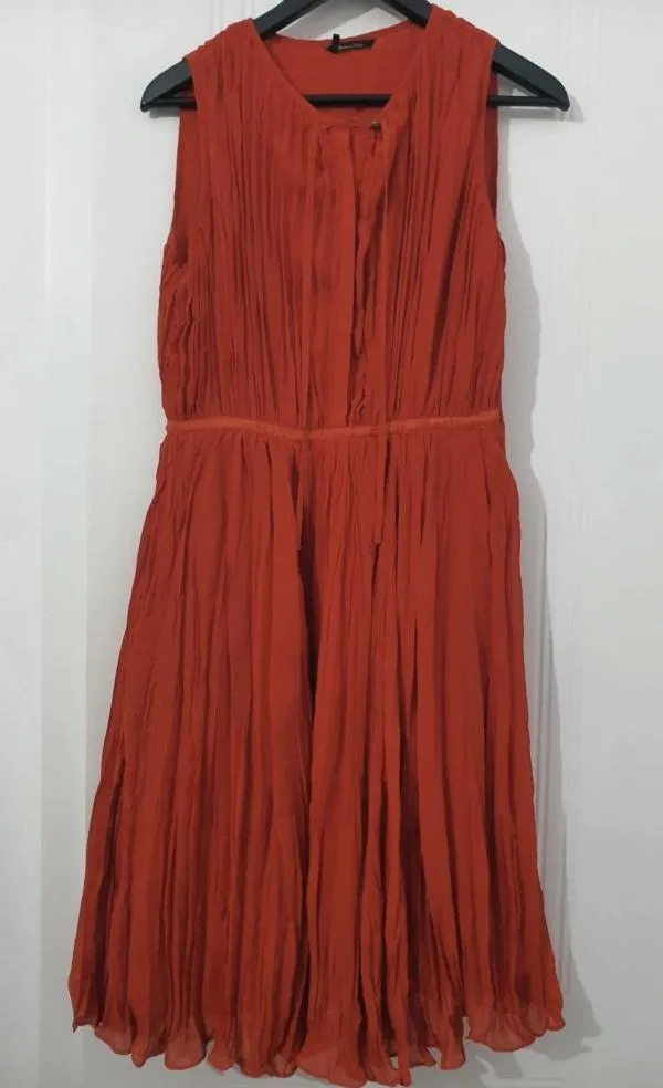 Rochie de seară Massimo Dutti EU 36 | Cărămiziu, Midi, Fără mâneci, Poliester - Image 3