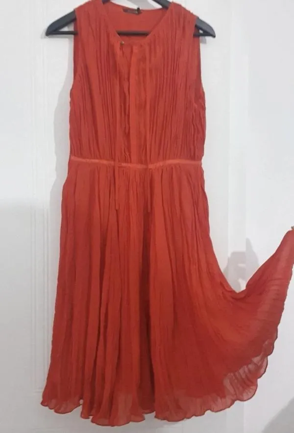 Rochie de seară Massimo Dutti EU 36 | Cărămiziu, Midi, Fără mâneci, Poliester - Image 5
