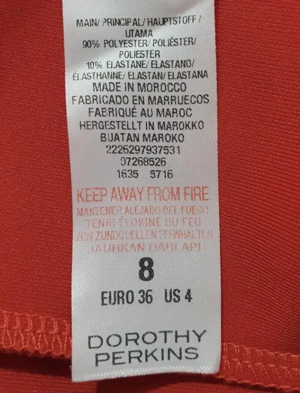 Rochie de ocazie Dorothy Perkins EU 36 | Roșu, Mini, Fără mâneci, Pietre decorative, Elastan - Image 5