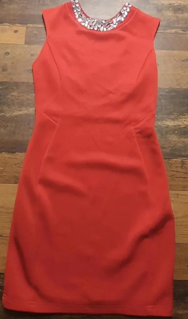 Rochie de ocazie Dorothy Perkins EU 36 | Roșu, Mini, Fără mâneci, Pietre decorative, Elastan - Image 6