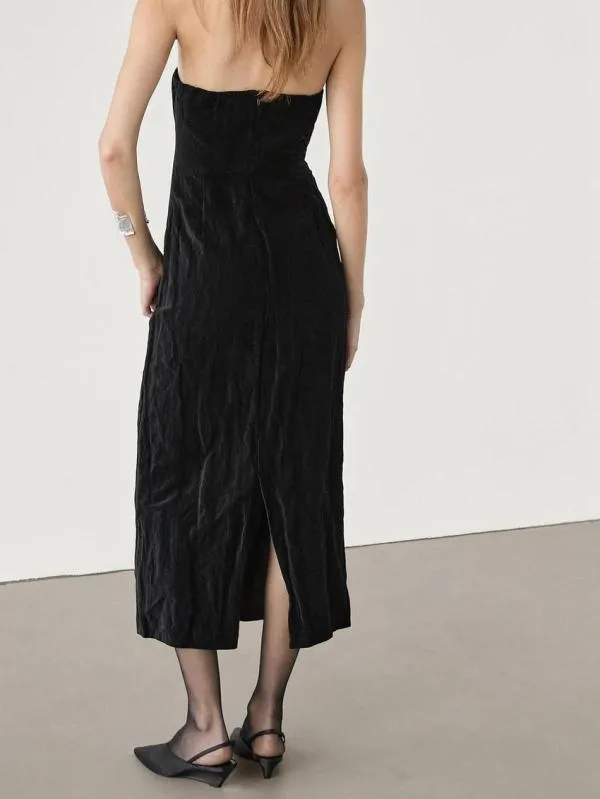 Rochie de seară Massimo Dutti EU 38 | Negru, Midi, Cu umerii goi - Image 3