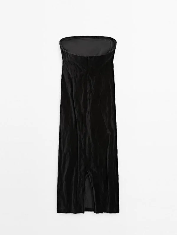 Rochie de seară Massimo Dutti EU 38 | Negru, Midi, Cu umerii goi - Image 6