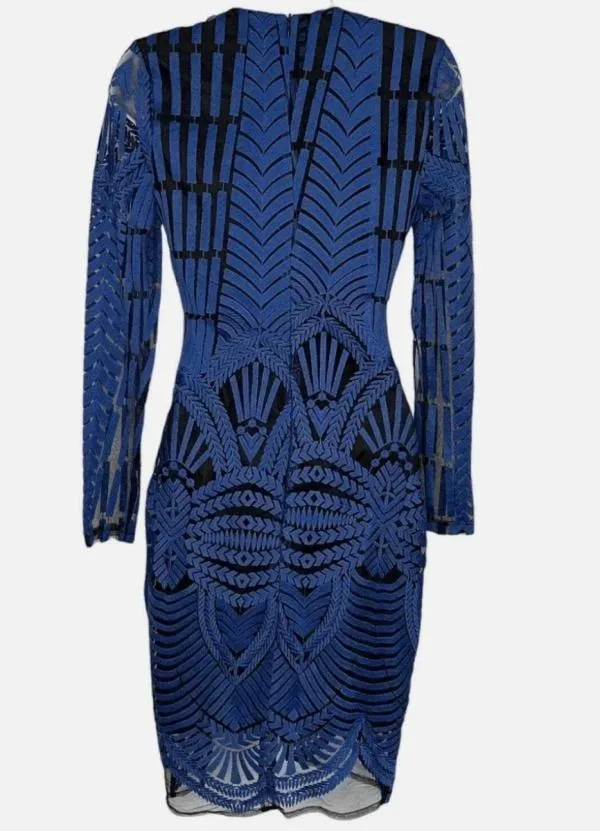 Rochie de ocazie Lavish Alice EU 38 | Albastru, Midi, Mânecă lungă, Poliester - Image 4