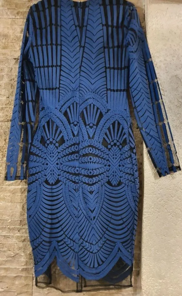 Rochie de ocazie Lavish Alice EU 38 | Albastru, Midi, Mânecă lungă, Poliester - Image 6