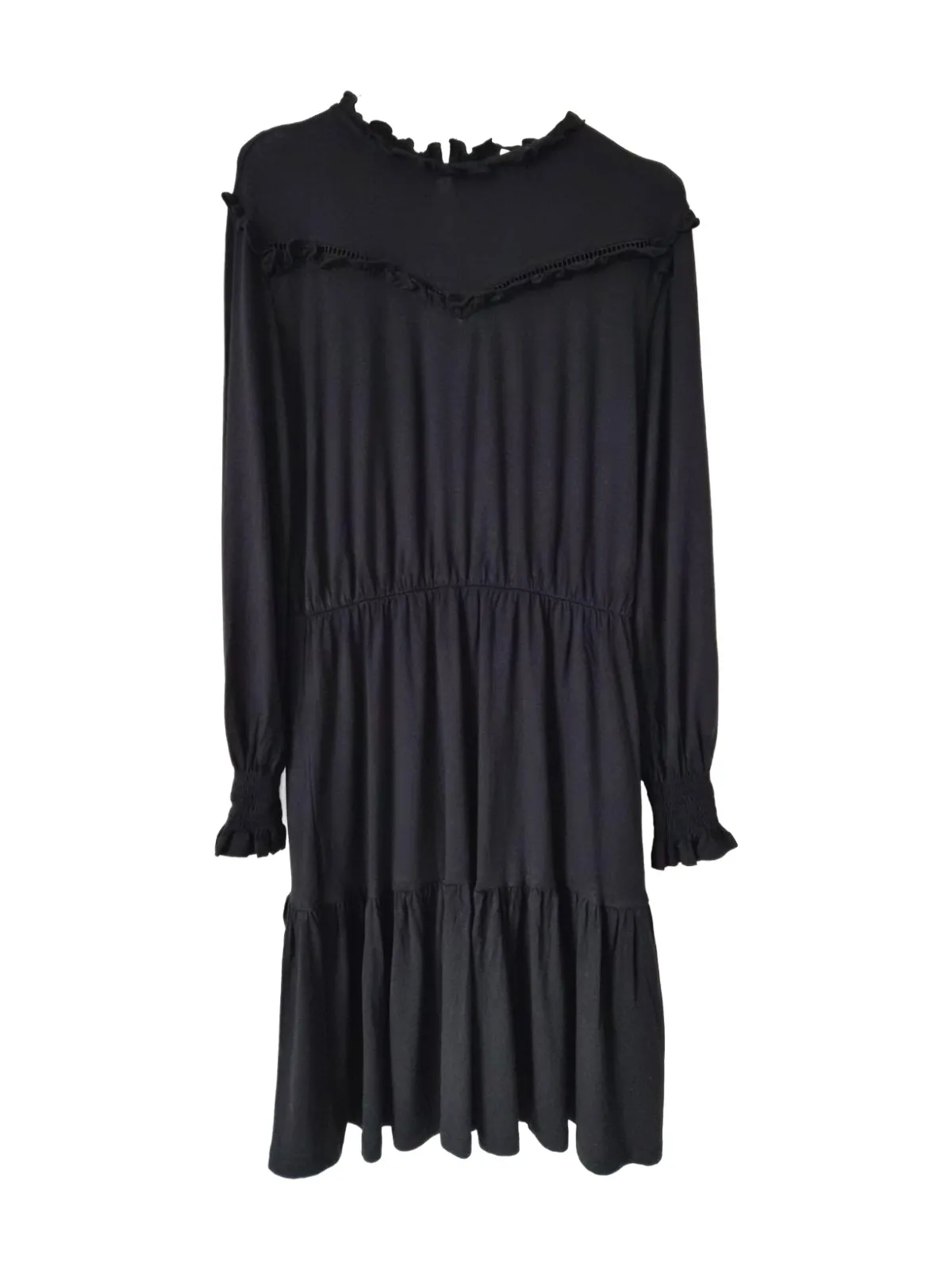 Rochie casual EDC EU 38 | Negru, Mini, Mânecă lungă, Vâscoză