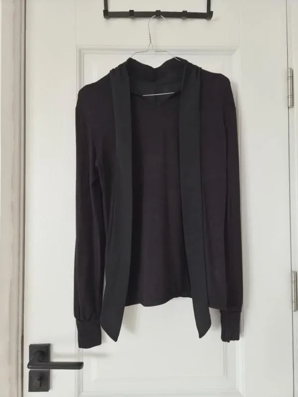 Bluză Hallhuber XS | Negru, Normal, Mânecă lungă, Vâscoză - Image 4