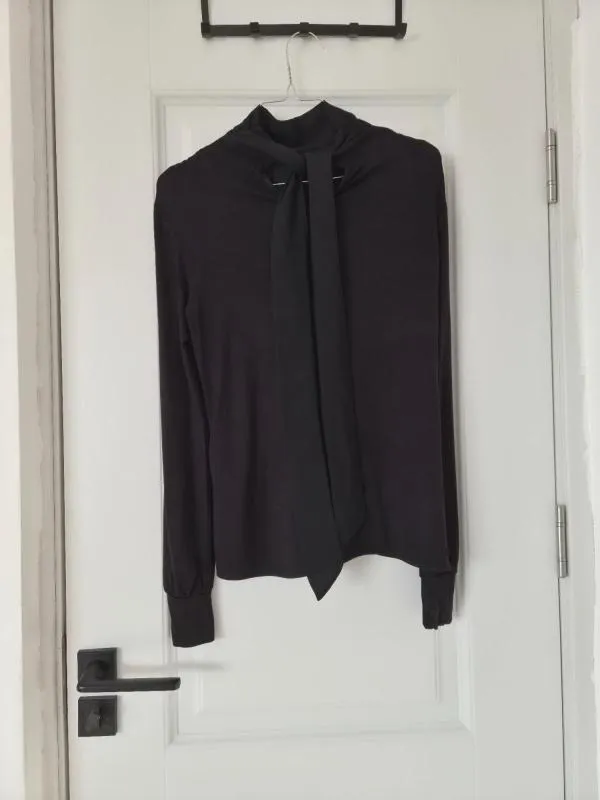 Bluză Hallhuber XS | Negru, Normal, Mânecă lungă, Vâscoză - Image 2