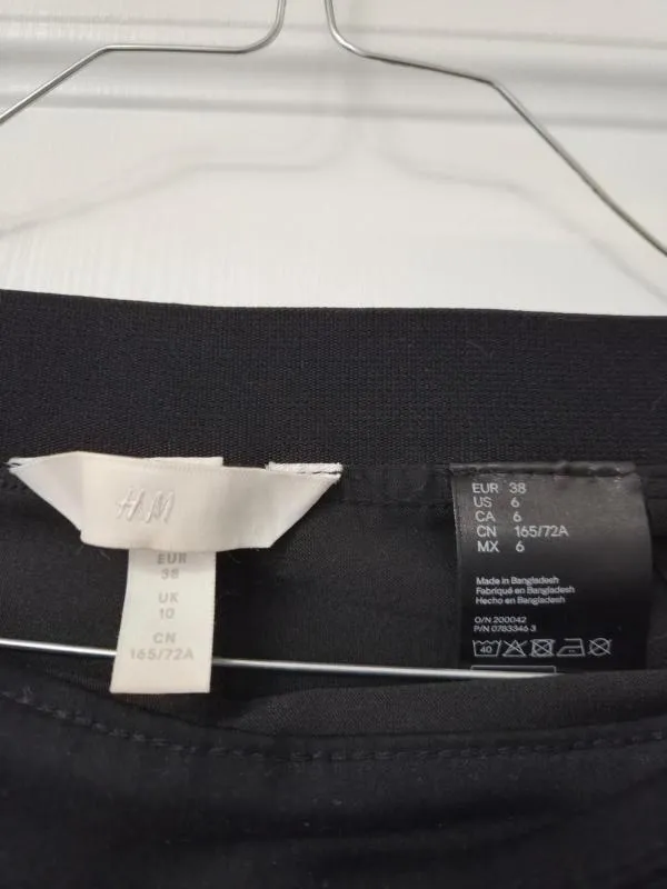 Pantaloni H&M EU 38 | Negru, Lungi, Talie medie, Tapered (Conici) fit, Bumbac - Image 4
